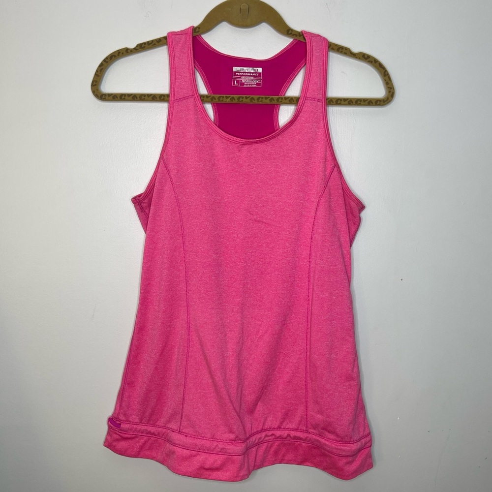 LAYER 8 Performance Pink Qwick Dry Drawstring Waist Tank Top Size Large